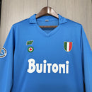Camisa Napoli Manga Longa Retrô 1987/1988