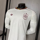 Camisa Espanha Away 2026 Versão jogador Manga Longa